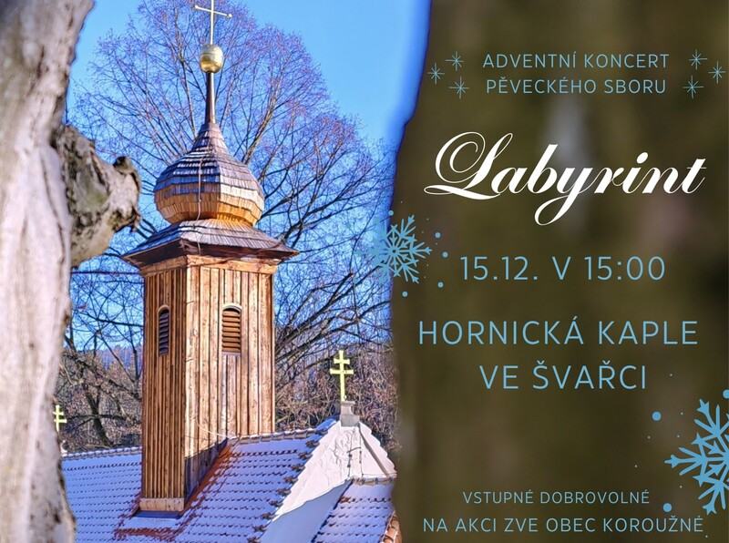 Koroužné - plakát adv. koncert Labyrint ve Švařci