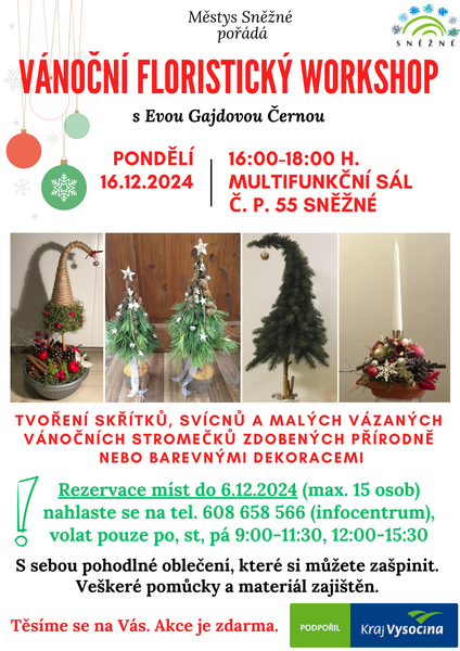 Snezne Vánoční floristický workshop